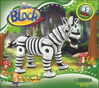 FUNBOX TOYS 3D Block Animal Set ZEBRA