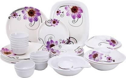 Suhani Pack of 32 Melamine Suhani Sunwell 32pcs Round Dinner Set-p06 Dinner Set