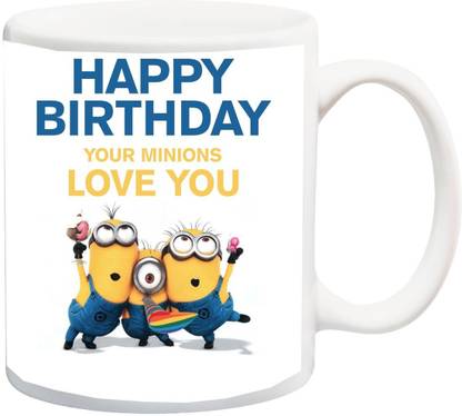 ME&YOU Gift for Husband/Wife/Girlfriend/Boyfriend/Lover;"HappY Birthday Your Minions Love YOU cartoon!!! 3D printed Ceramic Coffee Mug