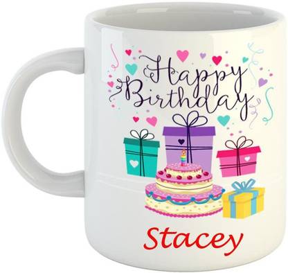 Dream Web Happy Birthday Stacey Ceramic Coffee Mug