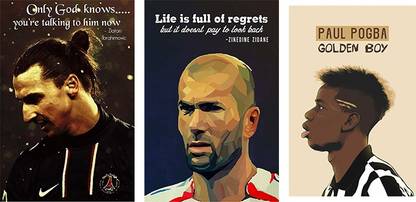 Vprint Combo pack of football poster Wall Poster Quotes & Motivation ,(12X18) Paper Print