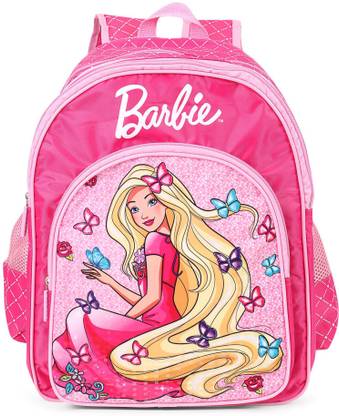 BARBIE Barbie Butterfly Pink School Bag 16 inches (Primary 1st-4th Std) School Bag