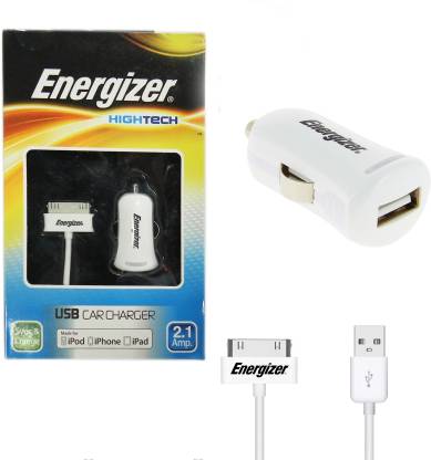 Energizer Micro USB Cable 2 A 1 m Hightech 2.1Amp Quick USB Car Charger with MFI Certified Data Sync & Charge 30 Pin