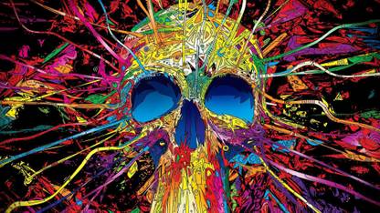 abstract horror art poster Paper Print