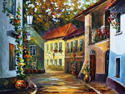 abstract house art poster Paper Print