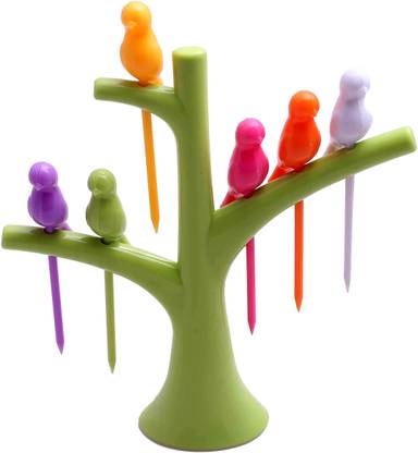 FUNCART Tree & birds toothpick stand (6 pcs assorted)