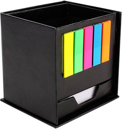 7Trees Rotating Pen Stand Stationery Storage - 100 Sheets with Sticky Note Pads, 1 Colors