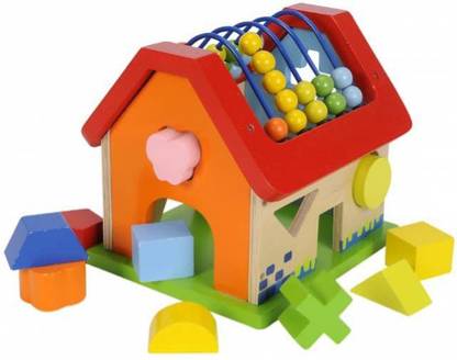 WE-BLINK Baby wooden geometric house blocks for learning shapes