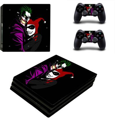 Hytech Plus Joker and Harley Quinn Theme Sticker for PS4 PRO Console & 2 Controllers  Gaming Accessory Kit