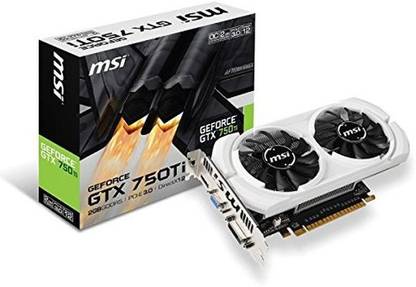 MSI Geforce gtx 750ti GDDR5 2 GB NVIDIA Chipset 128 bit 1150 MHz Graphics Card