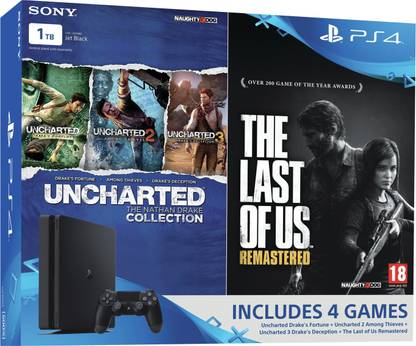 SONY PlayStation 4 (PS4) Slim 1 TB with The Last of Us and Uncharted Collection