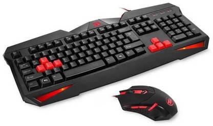 Redragon Redragon S101 VAJRA USB Gaming Keyboard, CENTROPHORUS USB Gaming Mouse Wired USB Handheld Gaming Keyboard Compatible with Desktop, Laptop, Mac