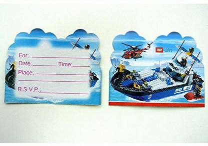 FUNCART Lego City Invetation Card Paper Invitation Card