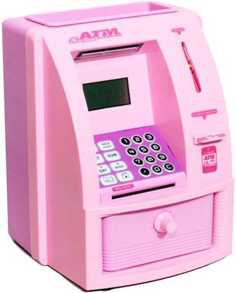 Taaza Garam kids high quality Newly Launched ATM Machine Piggy Bank With Personal Atm Card & Lcd Display For Kids Coin Bank
