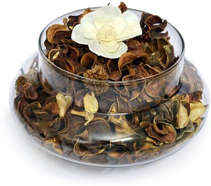 state of the art State of the Art Tempting Showpiece, Sandalwood Potpourri, Glass Bowl Decorative Showpiece  -  9 cm