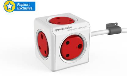 POWERCUBE  Adapter Spike Guard with 5 [India Socket] (These is not PowerBank) Outlet with 1.5 Metre Extension Cable 5  Socket Extension Boards