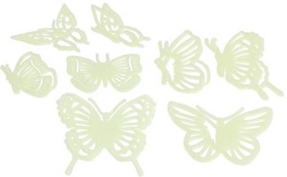 Futaba 3D Fluorescent Glow in the Dark Butterflies Wall Stickers Pack of 8