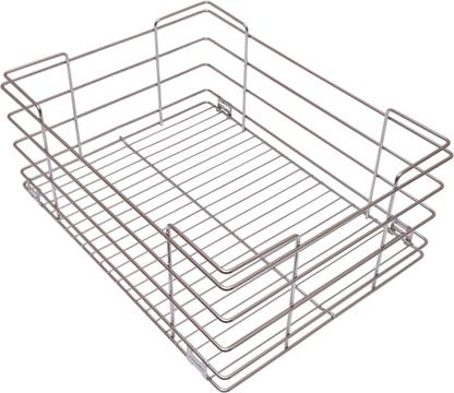 Alex Stainless Steel Plain Kitchen Basket -( 18 X 20 X 8 Inches) Storage Basket