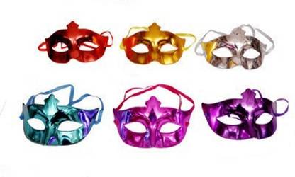 FUNCART Funcart Venetian Masks (Pack Of 6 Assorted Colors)