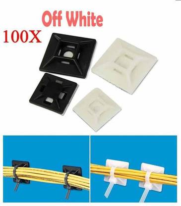 DIY Crafts Self Adhesive Nylon Cable Wire Zip Ties Mount Base+200pcs Nylon Cable Wire Zip Ties