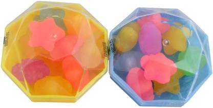 SN toy zone Neon Star Shaped Container Eraser(PACK OF 3) Non-Toxic Eraser