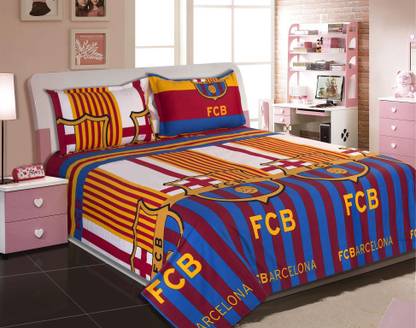 Sassoon Cotton Double Printed Flat Bedsheet
