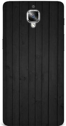 QRIOH Back Cover for OnePlus 3 Black Wood Vertical Texture Plastic case for 3
