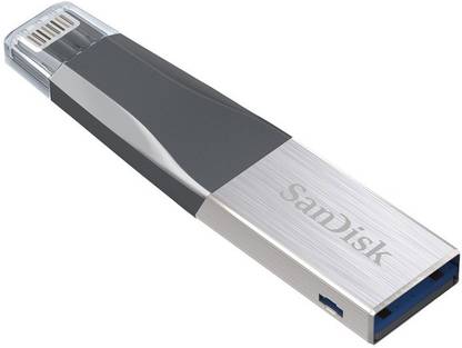 SanDisk iXpand Mini Flash Drive 64 GB OTG Drive Compatible with Desktop Computer, Tablet, Mobile, Laptop USB 3.0, Lightning Metal, Plastic Case