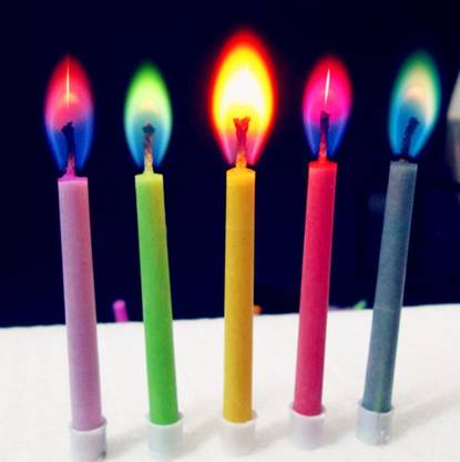 FUNCART COLOR FLAME CANDLE Candle (Multicolor, Pack of 1) Candle