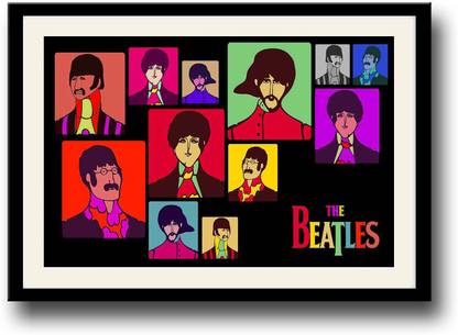 Artifa The Beatles Clipart framed wall painting Canvas 10 inch x 14 inch Painting