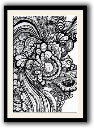 Artifa Doodle Art framed wall painting Canvas 14 inch x 10 inch Painting