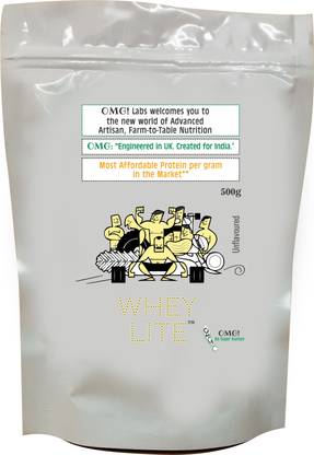 OMG Labs OMG LABS 100% Organic Grass-fed WHEY LITE - 60% Protein (Unsweetened Whey Protein Concentrate) 500 gm Whey Protein