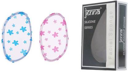 Jenna Silicone Makeup Sponge - Beauty Sponge for Makeup, Concealer and Foundation – Make Up Applicator for Cosmetic Blending (PinkFlower BlueFlower)