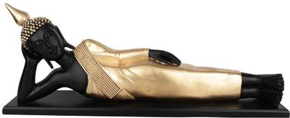 StatueStudio Indian Sleeping Reclining Buddha Home Décor Corporate Resin Gift 2 Feet Statue Decorative Showpiece  -  22.86 cm