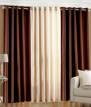 Decor HD 213 cm (7 ft) Polyester Room Darkening Door Curtain (Pack Of 3)