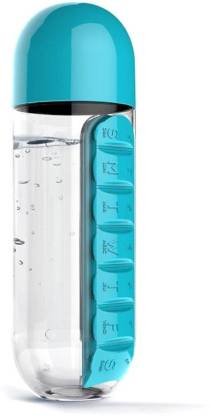 VibeX ™ Medicine 2 in 1 Weekly Vitamins Organizer Water Bottle Health Care Mug Pill Box