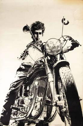 bob dylan motorcycle poster Paper Print