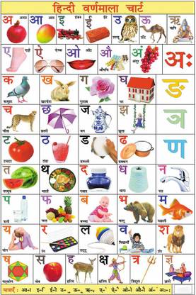 RadhaKripa Hindi varn mala chart Paper Print