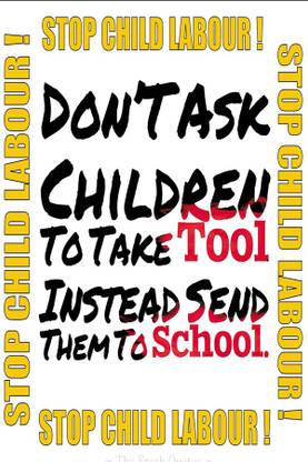 RadhaKripa stop child labour Paper Print