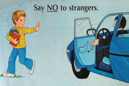 RadhaKripa say no to strangers Poster Paper Print