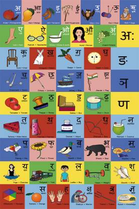 Hindi varn mala 2 chart Paper Print