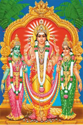 RadhaKripa god lord shanmuga bala valli devasena murugan kumaran Poster Paper Print