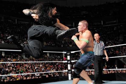 roman reigns vs jone cena Paper Print
