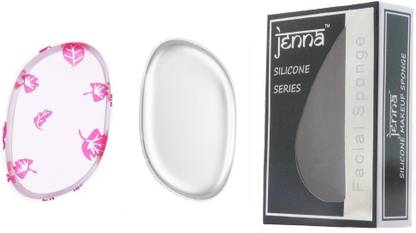 Jenna Silicone Makeup Sponge - Beauty Sponge for Makeup, Concealer and Foundation – Make Up Applicator for Cosmetic Blending (TransparentLeaf RedFlower)