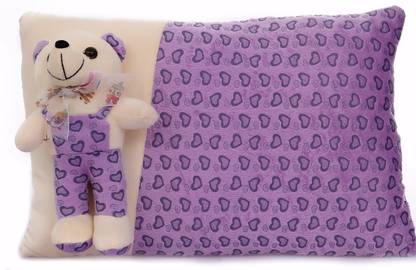 MABLE Mable Premium Quality New born baby Linear Pillow Purple 38 CM Stuffed Toy Plush toy Cushion Teddy bear Baby soft toy Pillow  - 38 cm