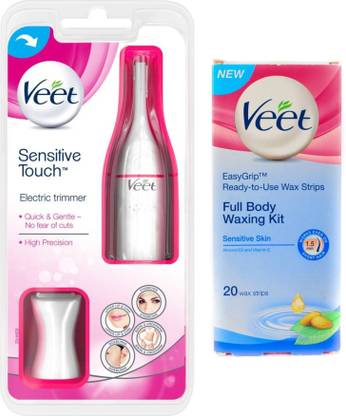 Veet SENSITIVE TOUCH+FULL BODY WAXING KIT Trimmer  Runtime 4 Length Settings