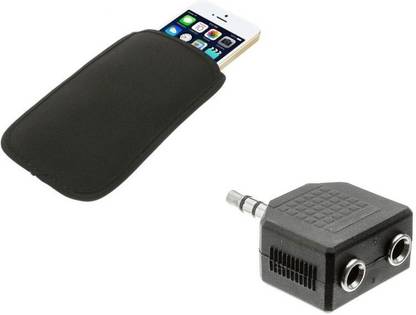 Techvik Headphone Splitter Accessory Combo for Audio Y Splittter Adapter, With Mobile Carry Pouch