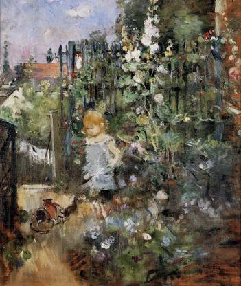 PosterMart Berthe Morisot - Child in the Rose Garden 1881 Wallraf Richartz Museum Germany Canvas 8 inch x 6 inch Painting
