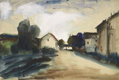 PosterMart Maurice de Vlaminck - Village Street 14 Canvas 15 inch x 22 inch Painting