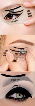 Kelley Cat Smokey Eye Makeup Eyeliner Stensils Repeatable Use Card Template Tools Kit MG_951 (3 Pieces) Eyebrow Stencil